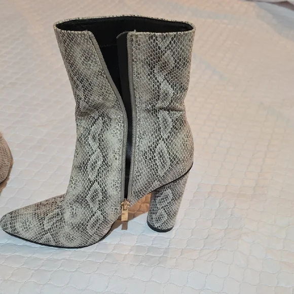 Fashion Nova Snakeskin Heeled Boots - Picture 8 of 10